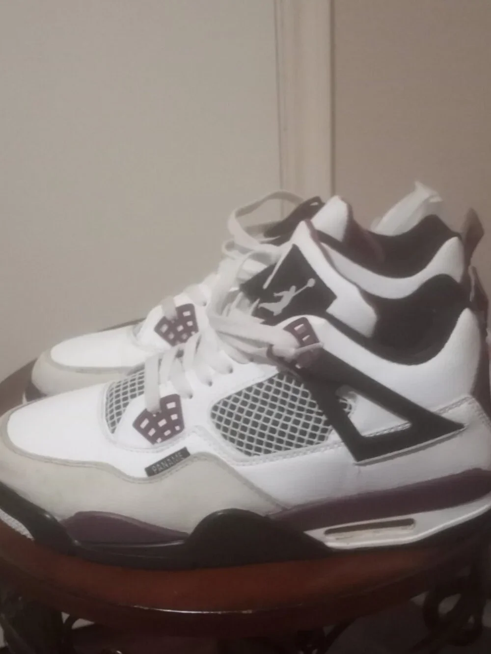 Jordan Air Jordan 4 Retro Paris Saint-Germain Bordeaux White Black Sneaker Sz 10